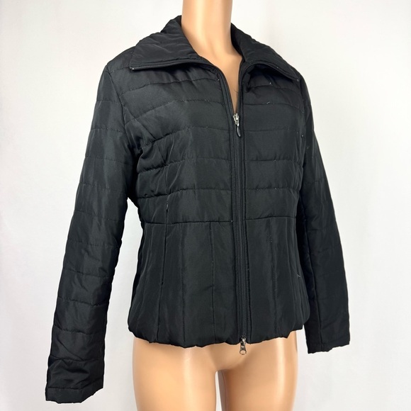 Kenneth Cole Reaction Jackets & Blazers - Kenneth Cole Reaction Women’s L Black Feather Down Puffer Jacket Full Zip Collar